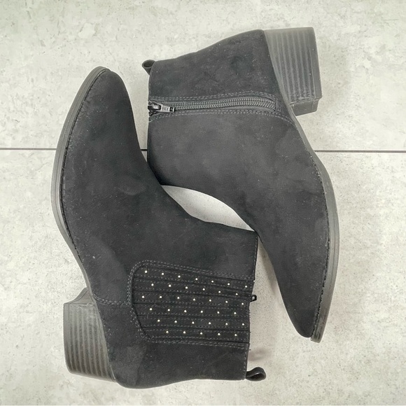 Lauren Conrad MOCHA Ankle Boot In Black Vegan Suede w/Metal Accents Size 10 - Picture 11 of 12